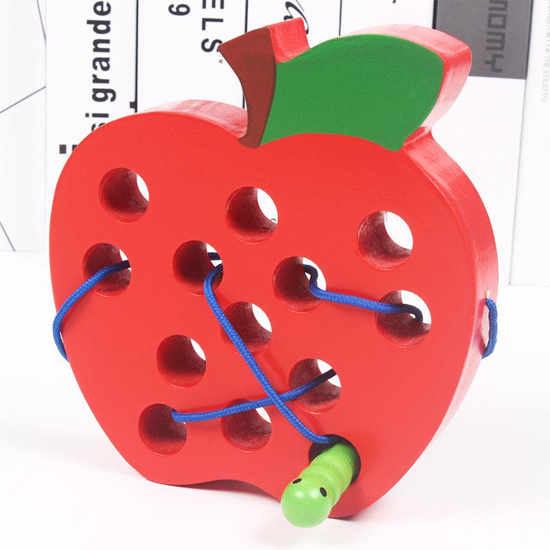 Product Introduction of Toys With Ropes, Fruits, Caterpillars, Apple Mazes, Children, Wooden, Early Fingertip Training, Lacing Toys, Educational Toys, Children'S Thinking, Girls, Boys, Birthdays, Garden Gifts, Christmas Gifts 18