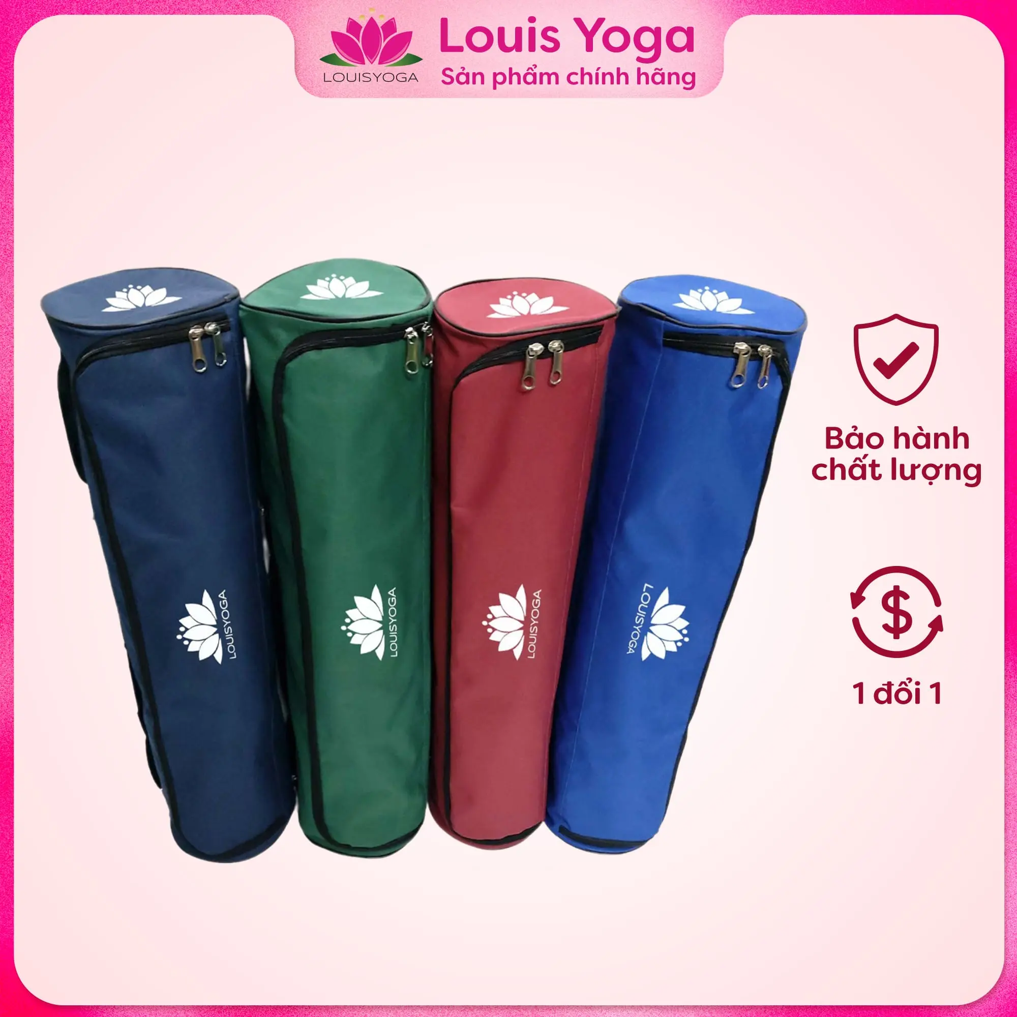 Túi đựng thảm Yoga TPE 9mm - Louis Yoga -  Chống nước, 2 Lớp, Khoá mở 2 đầu, Tiện lợi