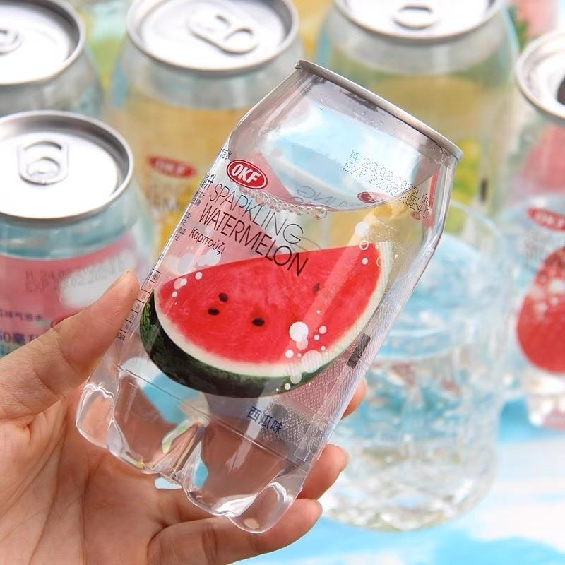 Thùng 24 Lon Nước Ngọt Có Gas OKF Hàn Quốc 350ml, Nước Sparkling Soda Hàn Quốc Đủ vị - Ăn Vặt Deku 2
