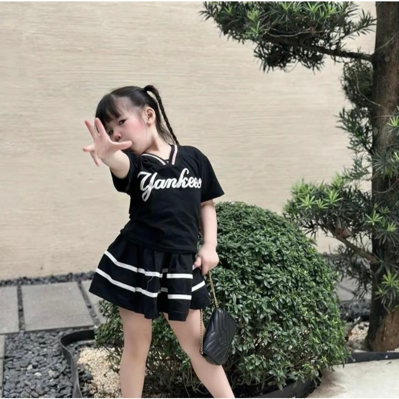 SET VÁY XẾP LY YANKEES, VÁY THỜI TRANG CÓ LÓT QUẦN CHO BÉ GÁI 9-35KG. 2