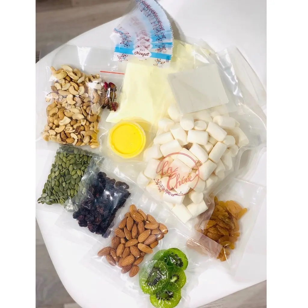 Set 10 Nguyên liệu làm Kẹo Hạnh Phúc ( Nougat ) 425gr/850gr