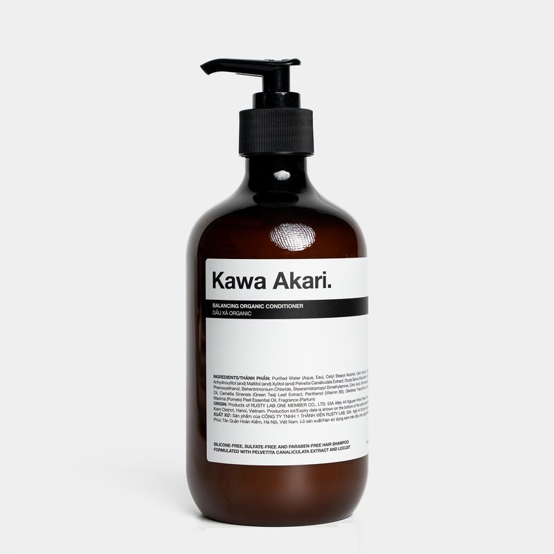 Dầu xả organic Kawa Akari - Rusty Lab, giúp phục hồi và nuôi dưỡng tóc yếu, khô và hỏng
