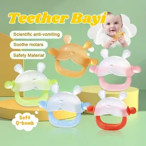 Teether Bayi Gelang Mainan Gigitan Bayi Silikon Kelas Makanan Hand Lembut  Bpa Free Mainan Gerinda Gigi Bayi