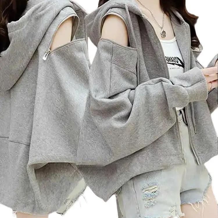 Áo Khoác Nỉ Cardigan Nữ Phối Sẻ Cánh Tay Siêu Đẹp Mẫu Mới Hàn Quốc - Women, Top Nhung Kem Form Dưới 65 Kg - Màu Đen Nho Jacket
