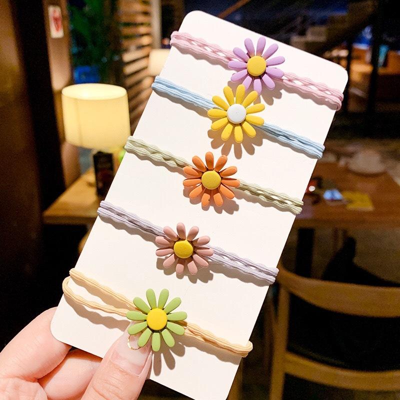 Product Introduction of Colorful Hair Ties Cute Sunflower Hair Bands for Women 1