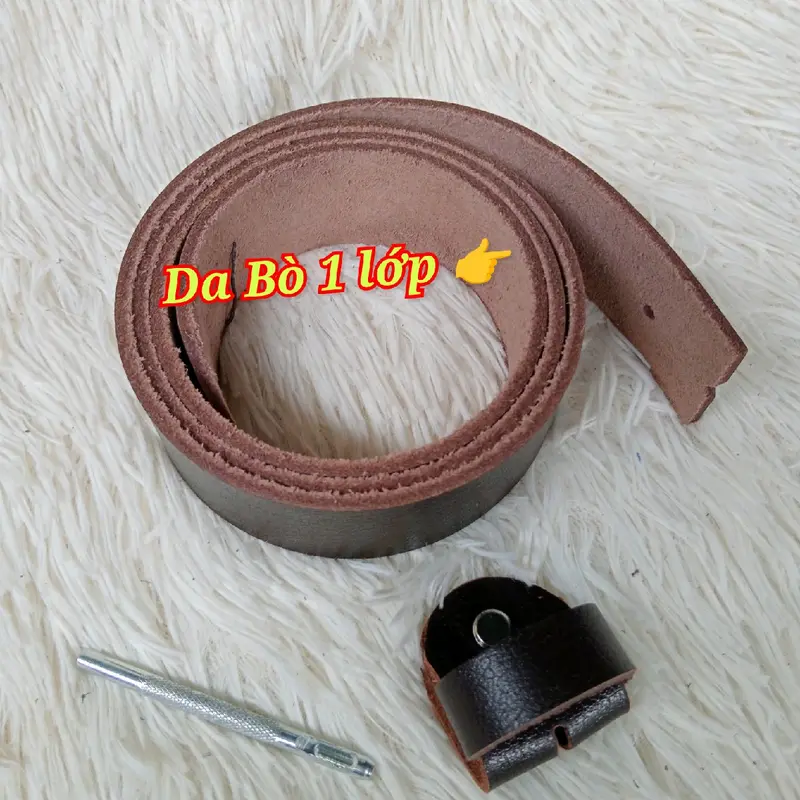 Dây Thắt Lưng Da bò Không Đầu khóa ( Da Bò thật 100.% ) bản dây 3.8cm 7