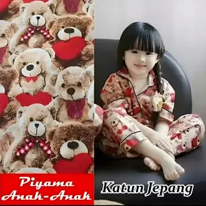 PIYAMA ANAK MOTIF TEDDY BEAR LOVELY / PIYAMA ANAK / BAJU TIDUR ANAK / BAJU STELAN ANAK TERLARIS