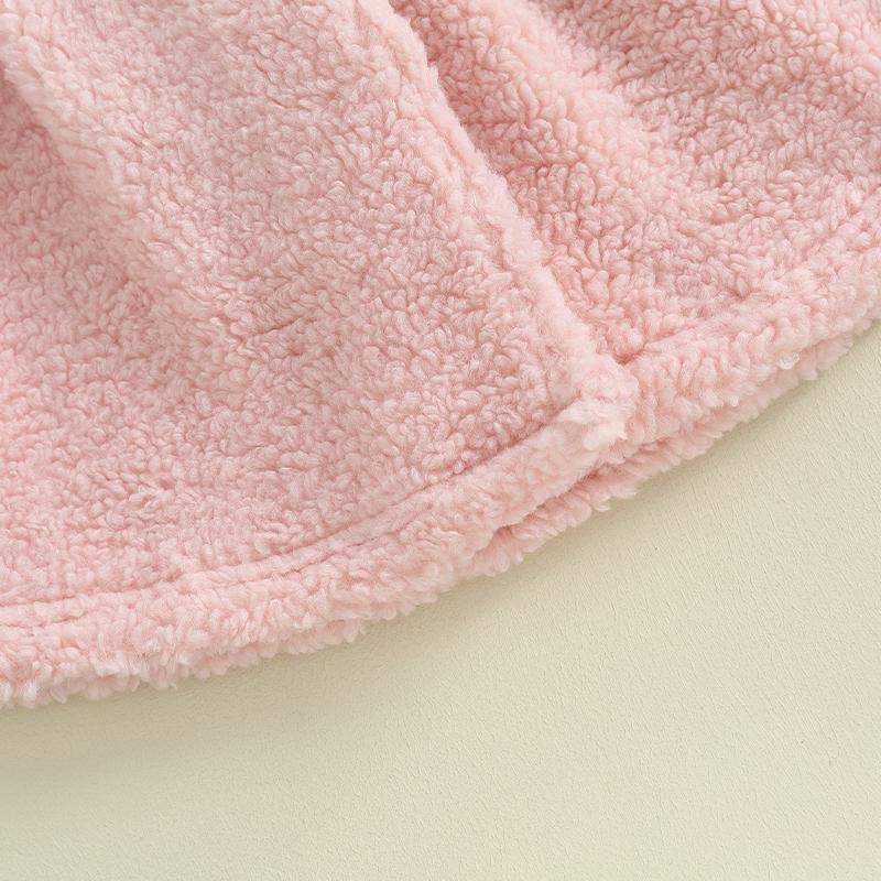 Product Introduction of Kids Girls Winter Coat, Solid Color Long Sleeve Lapel Plush Jacket Double Breasted A-Line Outwear 44