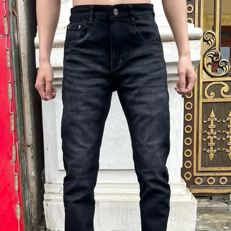 Quần Jeans đen mài hoạ tiết túi HU1601 ( được xem hàng , miễn ship) Menswear 3