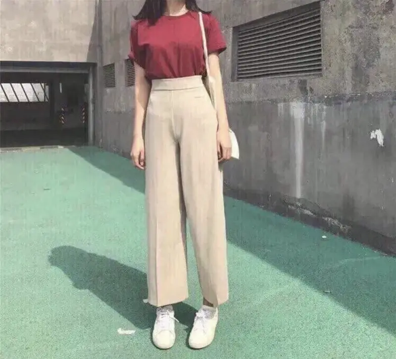 Quần suông dáng ngắn ống rộng khóa sườn - ms 2226 Nữ Pants 3
