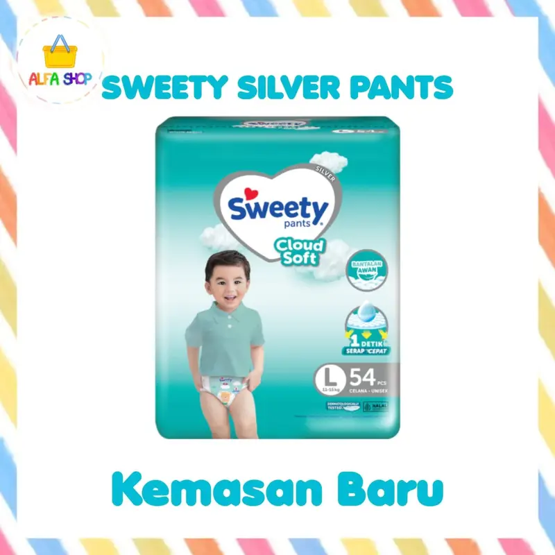 SWEETY SILVER PANTS S66 M60 L54 XL42 XXL32 Diapers 3