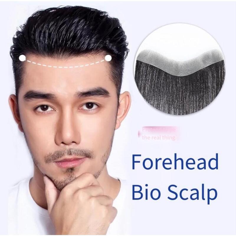 Hairline Fake Hair Patch For Men And Women Invisible Forehead Hairline Fake Bangs Bio-scalp Real Hair Stickers Wig Piece 2