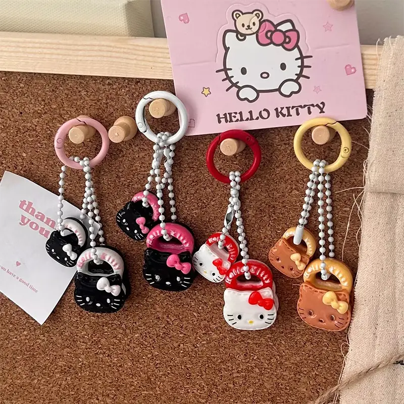 Rantai Kunci Kucing Hello Kitty, Reka Bentuk Kartun, Kucing KT Girly ...