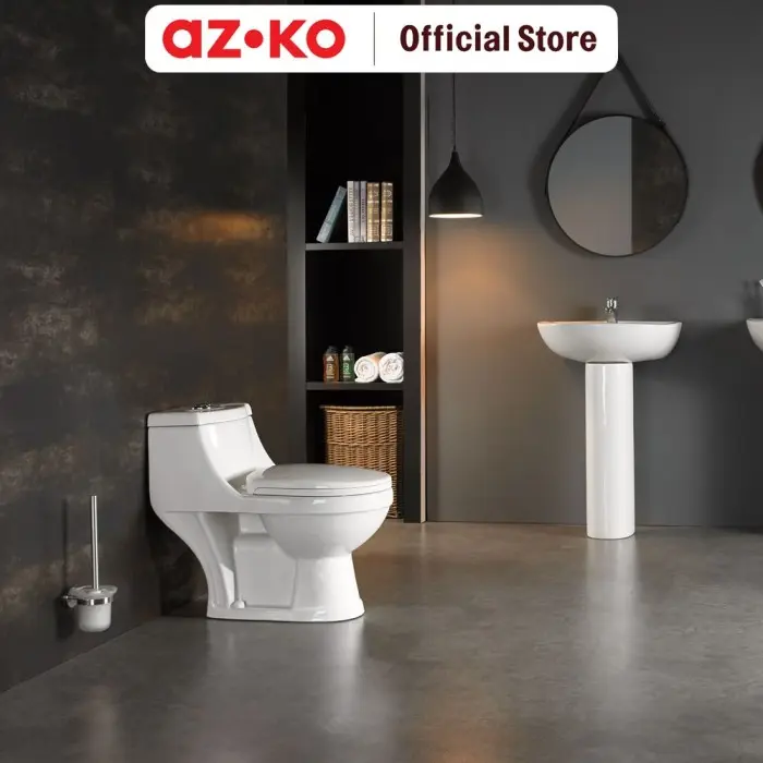 AZKO Fosa Kloset Duduk Washdown Monoblock A2156 Sitting Toilet Wc Duduk Perlengkapan Kamar Mandi Bathroom Tools 1