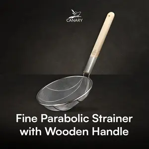 CANARY - Kitchen Utensil Saringan Parabola Halus Stainless Steel Gagang Kayu Premium - CNR-SR006
