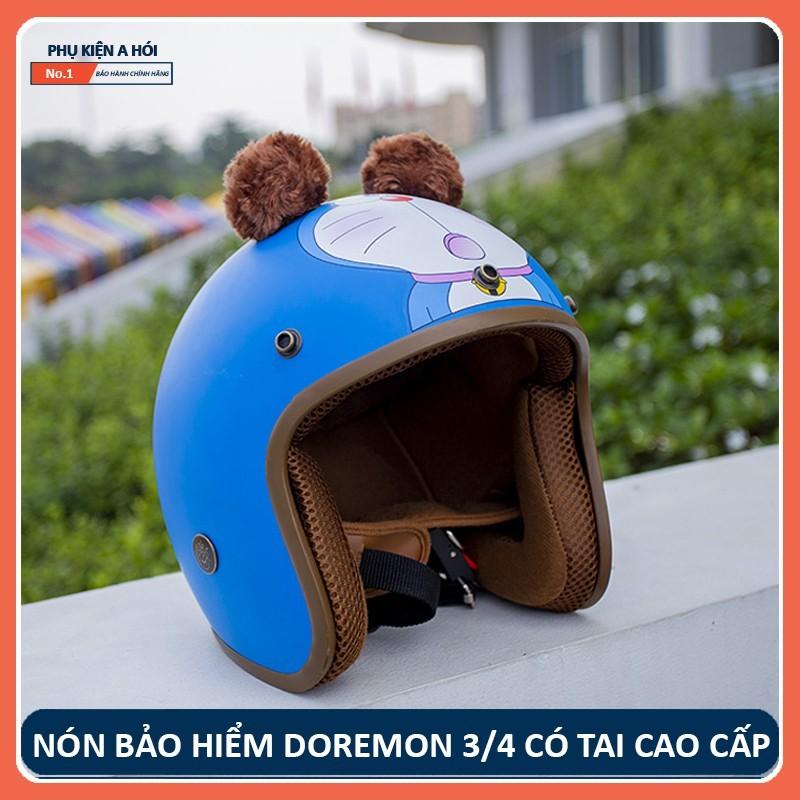 MŨ BẢO HIỂM 3/4 DORAEMON CÓ TAI SIÊU XINH KÈM KÍNH PHI CÔNG + KÍNH UV ( KÍNH THỜI TRANG, CHỐNG BỤI, CHỐNG TIA UV, CHỐNG NẮNG ) [ MŨ LÀM BẰNG CHẤT LIỆU NHỰA ABS NGUYÊN SINH CHỐNG VA ĐẬP CỰC TỐT ] Helmet