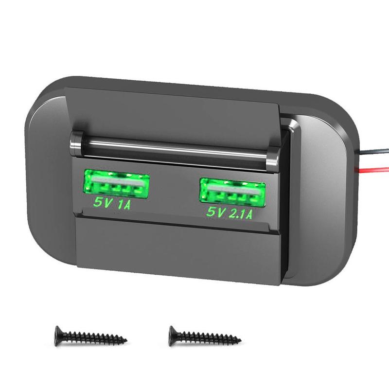 Product Introduction of Car 5V/1A 5V/1.5A PD 2 USB Port Fast Charger Socket Power Charge Outlet Panel D0J8 48