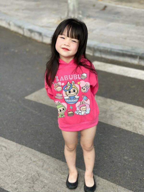 Áo nỉ hoodie cho bé gái hình labubu trái tim, áo nỉ thu đông trẻ em,TPKIDS,[M851]