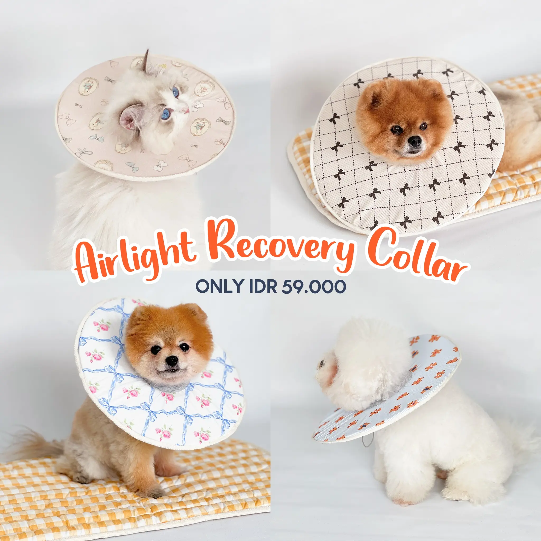 PAWLOVIN- Pet Collar Ringan / Soft Cone Corong Pelindung Anjing Kucing / Recovery Anti-Licking Collar