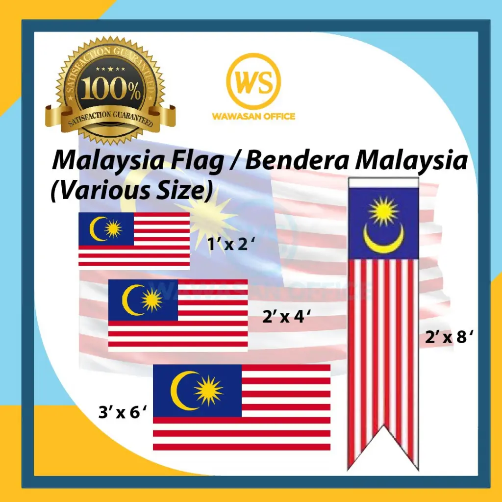 Malaysia Flag / Bendera Malaysia / Bendera Jalur Gemilang (1'x2' / 2'x4' / 3'x6' / 2'x 8')