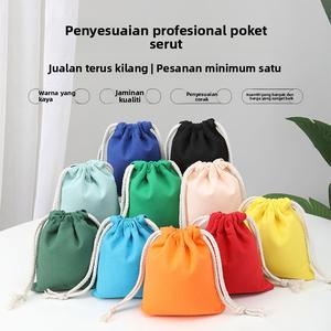 Beg Bundle Beras Kanvas Kosong Untuk Pengeluaran Diperbuat Daripada Kapas Beg Hadiah Kalis Habuk Untuk Pakaian Dan Kasut Beg Simpanan Bertali Reka Bentuk Cantik Supplies
