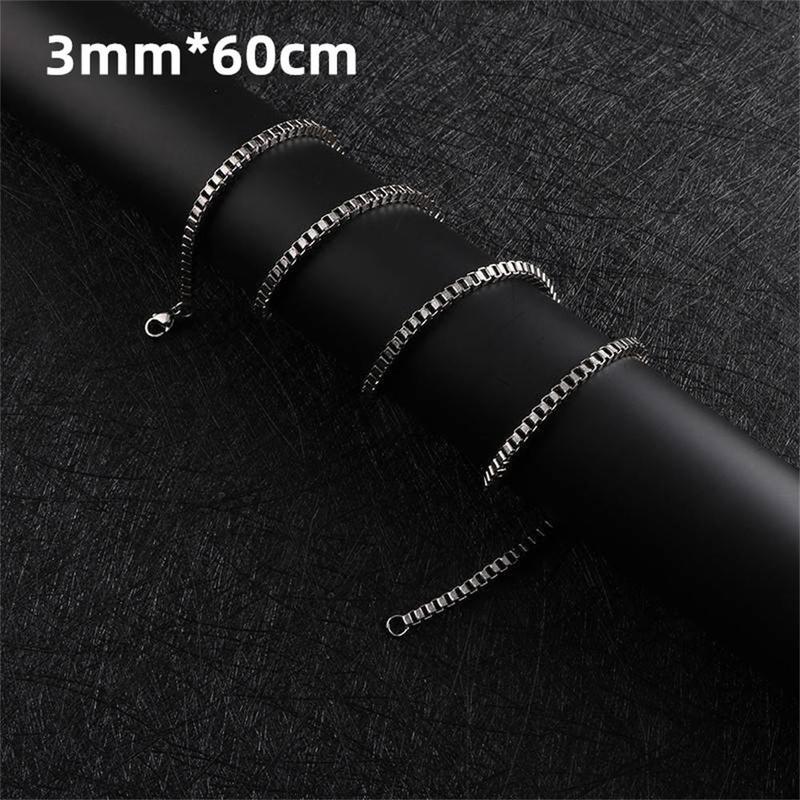 Product Introduction of Sleek Stainless Steel Box Chain Necklace for Men Casual Party Wear 7