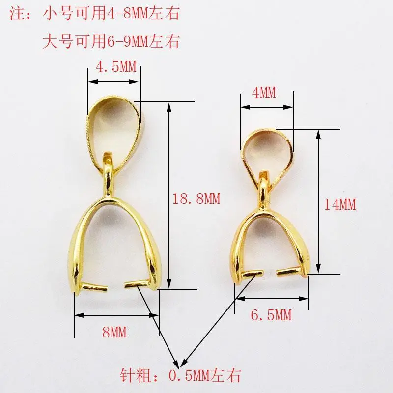 Khóa Mặt Dây Chuyền, Kẹp Chốt Mạ Bạc Khóa Mặt Dây Chuyền Ngọc Bích, Móc Cài Mặt Dây Chuyền Ngọc Bích, Móc Cài Vòng Cổ Pha Lê Ngọc Lục Bảo Phụ Kiện Tự Làm 3