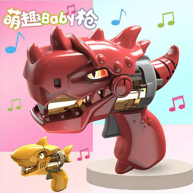 2024 Shark Sound and Light Toy Gun Children's Cartoon Dinosaur Led Toy Gun Boys and Girls Baby Puzzle Cute Fun Electric Gun