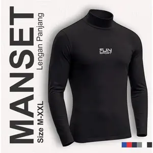 Kaos Kece Fit Body Baselayer Pria, Manset Atasan Lengan Panjang untuk Jogging dan Gym Outfit Sport