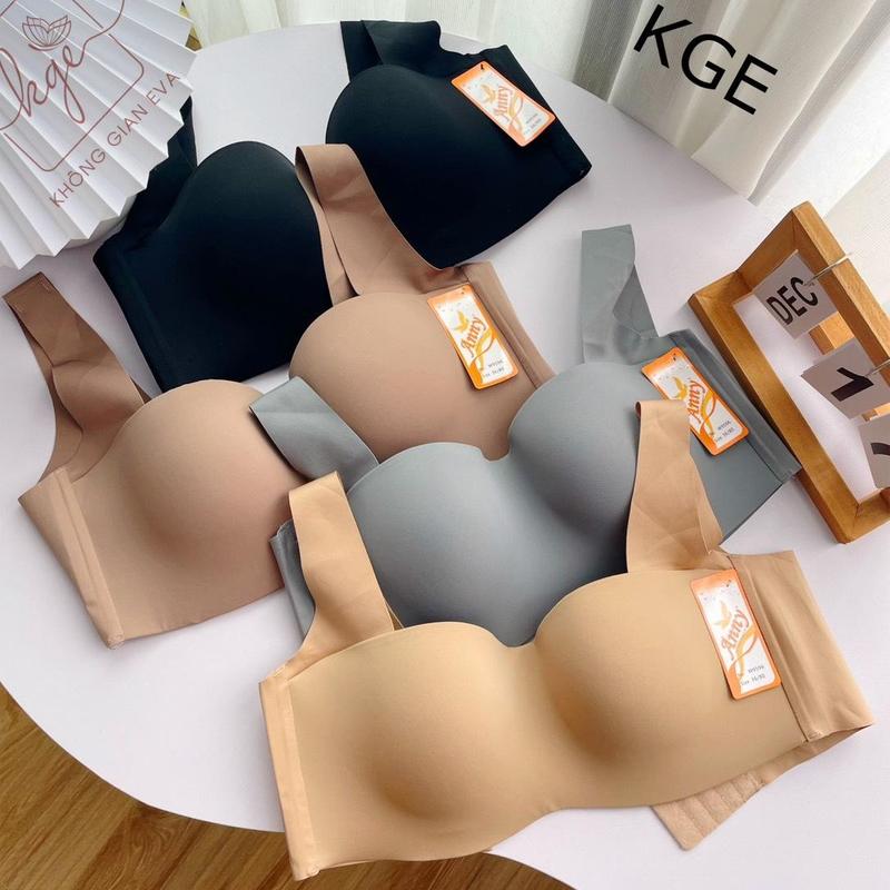 [FORM TO LÙI SIZE] Áo đúc su quả ngang có gọng gom vòng 1 , áo ngực quả to bigsize cup C không đường may 9596 Women Nữ Bra Top Kem Sen