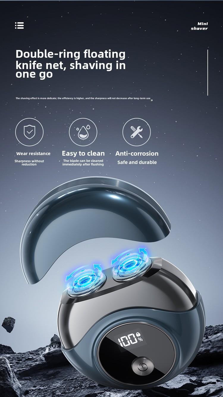 Product Introduction of Mini Electric Shaver - Portable USB Rechargeable Waterproof Razor for Men with LED Display Comfort 2