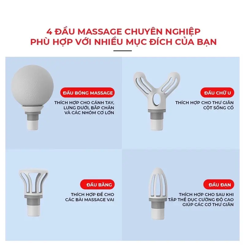 (Mẫu Mới) Máy massage cầm tay 4 đầu 6 chế độ trị nhức mỏi vai gáy, đau giãn cơ 6