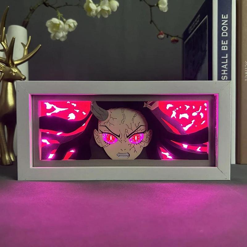 [DEMON SLAYER] Hộp Đèn Anime 3D Led, Có Thể Điều Chỉnh, Trang Trí Bàn Học, Góc Làm Việc 6