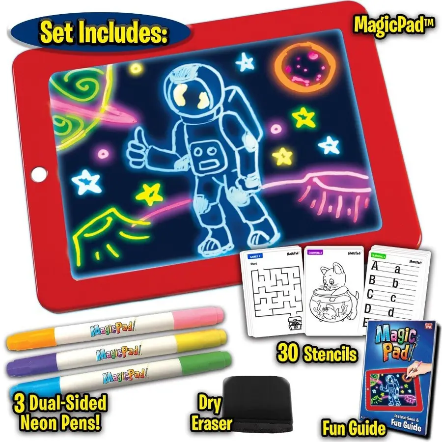 Mainan Anak - Papan Tulis Magic PAD Drawing and Writing Pad Led 3D