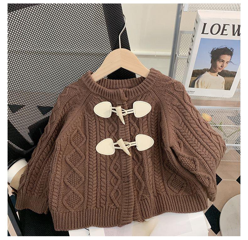 Product Introduction of Girls' Knitted Cardigan Autumn 2025 New Stylish Children's Sweater Coat Toddler Clothing Baby Top Spring Autumn 3