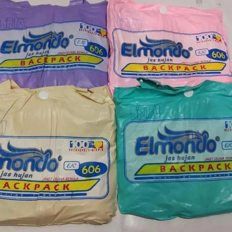 Elmondo 606 Jas Hujan Backpack Jaket + Celana Remaja Anak Cream 5