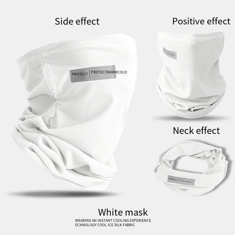 Product Introduction of Summer Ice Silk Sunscreen Mask For Men Women UV Solar Arm Sleeves Ice Silk Driving Arm Cover Cycling Face Cover Bandana Scarf 9