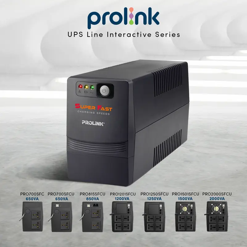 Prolink 1200VA Line Interactive UPS Super Fast Charging Universal Power Socket l USB Port 6