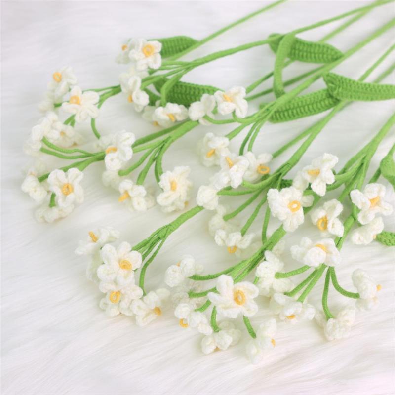 Product Introduction of Crochet Flower without Vase, 10pcs/set Artificial Flower, Gift for Teacher and Mother, Home Decor Supplies for Living Room Bedroom Dining Room 0