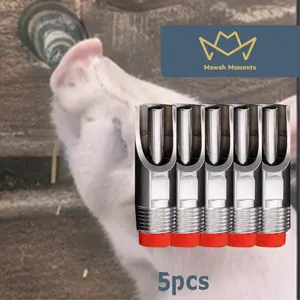 Stainless Babi Niple Drinker isi 5PCS Nipple Drinker Babi Alat Minum Babi Automatic Drinker Nipple and Brackets