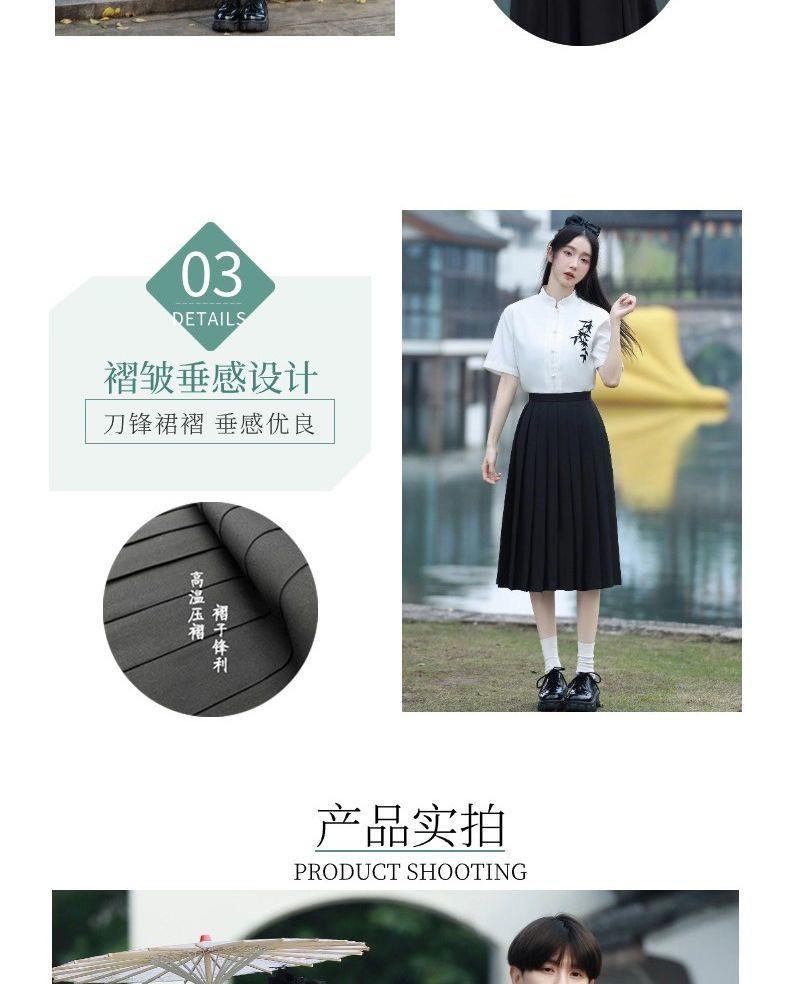 Product Introduction of Elegant Chinese Hanfu Outfit Set for Teens - Poetry Recital, School Sports Day, Graduation Choir Performance |     Traditional Costume for Middle High School Students 11