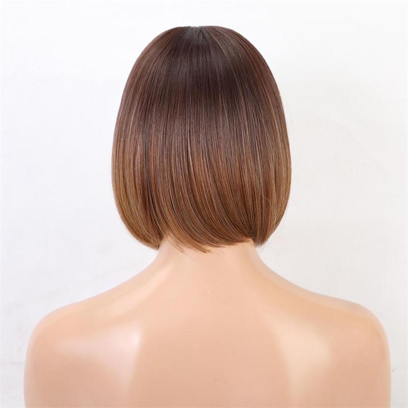 12 inch Heat Resistant Synthetic Womens Ombre Bob  for Daily Ombre Brown 8