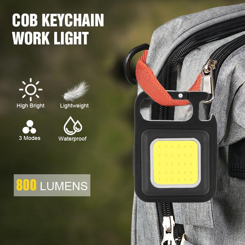 Product Introduction of Keychain Light LED Outdoor USB Mini COB Work Light Car Repair Light Household Emergency Night Light Portable Light 12