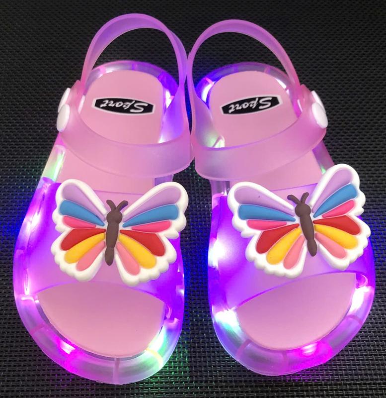 Dép Sandal Quai Hậu Phát Sáng Trẻ Em Hình Bướm Siêu Cute cao cấp new2025,dép phát sáng cho bé gái có đèn led nhấp nháy