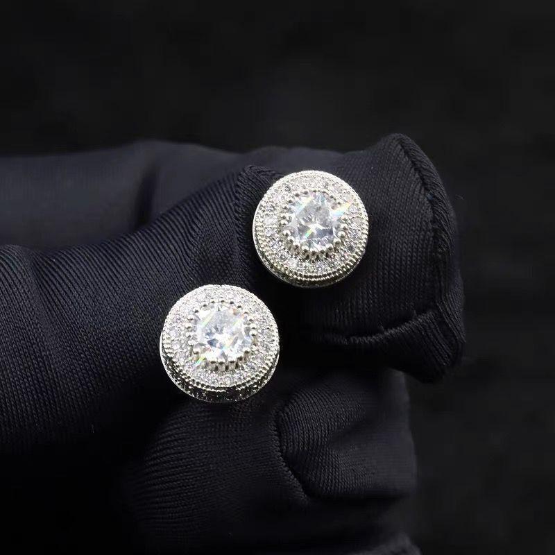 Hoa Tai Kim Cương Moissanite, Phong Cách Sang Trọng, Dành Cho Phụ Nữ, Bông Tai Đinh tán Bạc Sterling Thích Hợp Cho Đám Cưới Và Trang Sức, Phong Cách Hợp Xu hướng 6