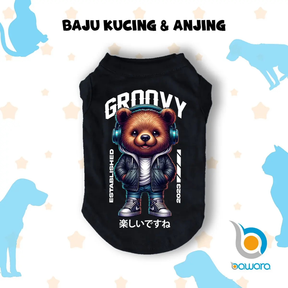 Bawara Baju Kucing Anjing Monyet Kelinci Aksesoris Hewan Bahan Katun Combed 30s