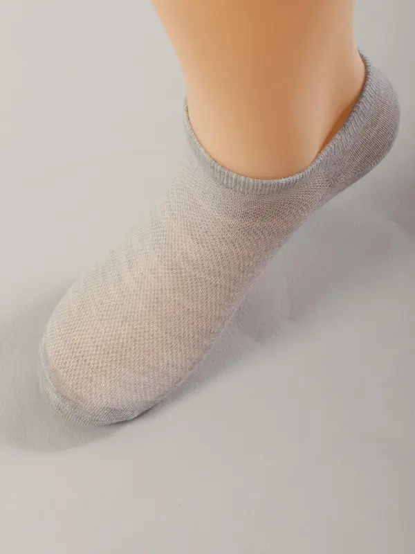Women's 10 Pairs Solid Ankle Socks, Plain Comfy Breathable Knit Socks for Women, Multipack Women Socks for Summer Daily Wear, Low Cut Socks, Womens Clothes 7