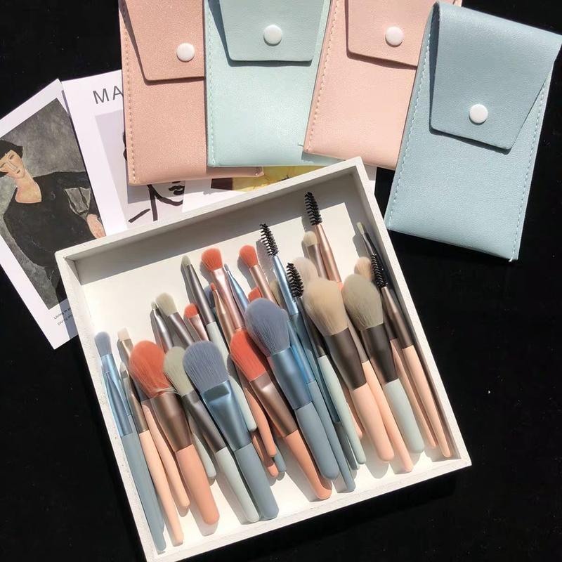 ENSTORESG - Bộ 8 cọ trang điểm pastel tặng kèm bao da 1