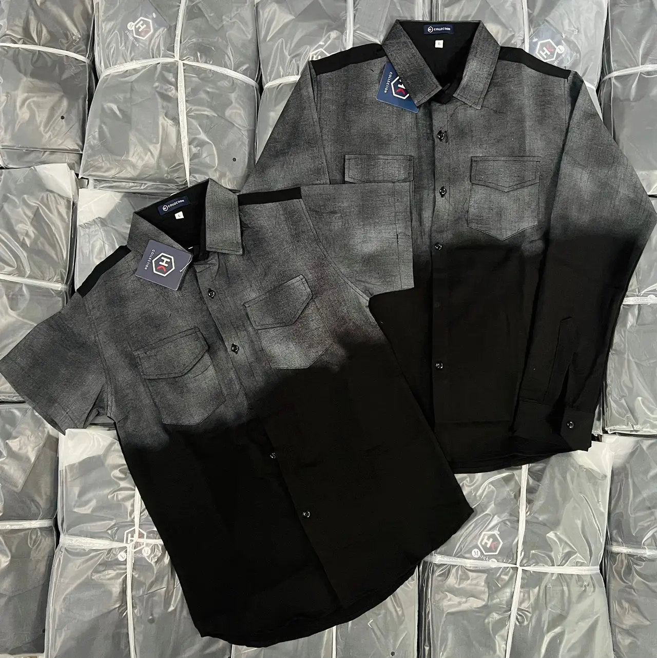 Áo sơ mi loang đen Có Cổ Nam nữ mẫu mới siêu hot Menswear