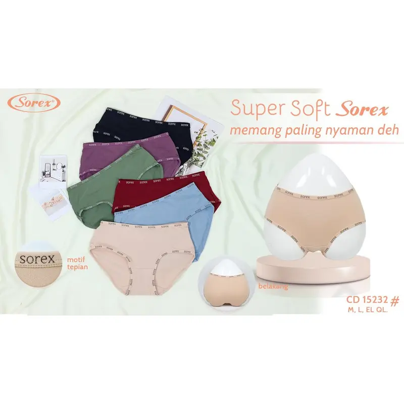 ISI 3 6 12 Pcs Celana Dalam Wanita CD Wanita Sorex 15232 Super Soft M-XXL 1